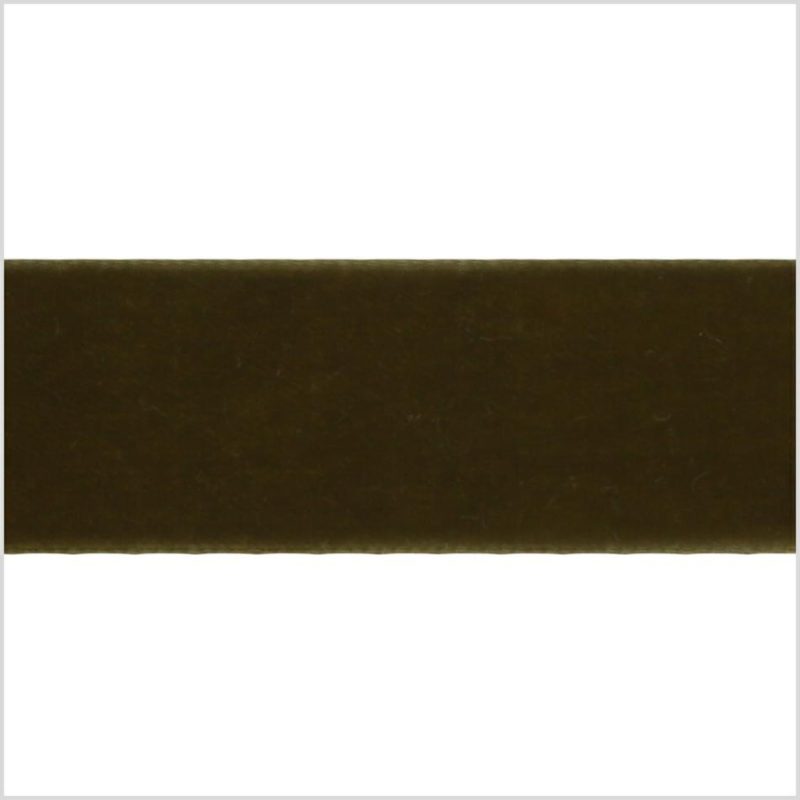 Velvet | Moss Green Single Face Velvet Ribbon – 0.375" Ribbons Moss Green