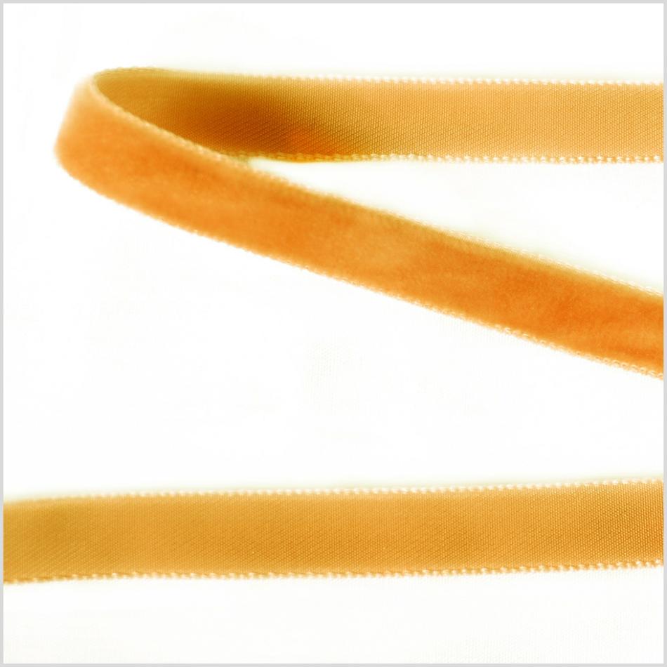 Velvet | Mustard Single Face Velvet Ribbon – 0.375" Ribbons Mustard