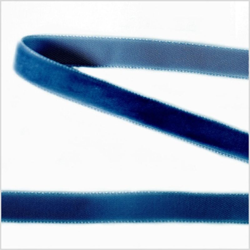 Velvet | Navy Single Face Velvet Ribbon – 0.375" Ribbons Navy