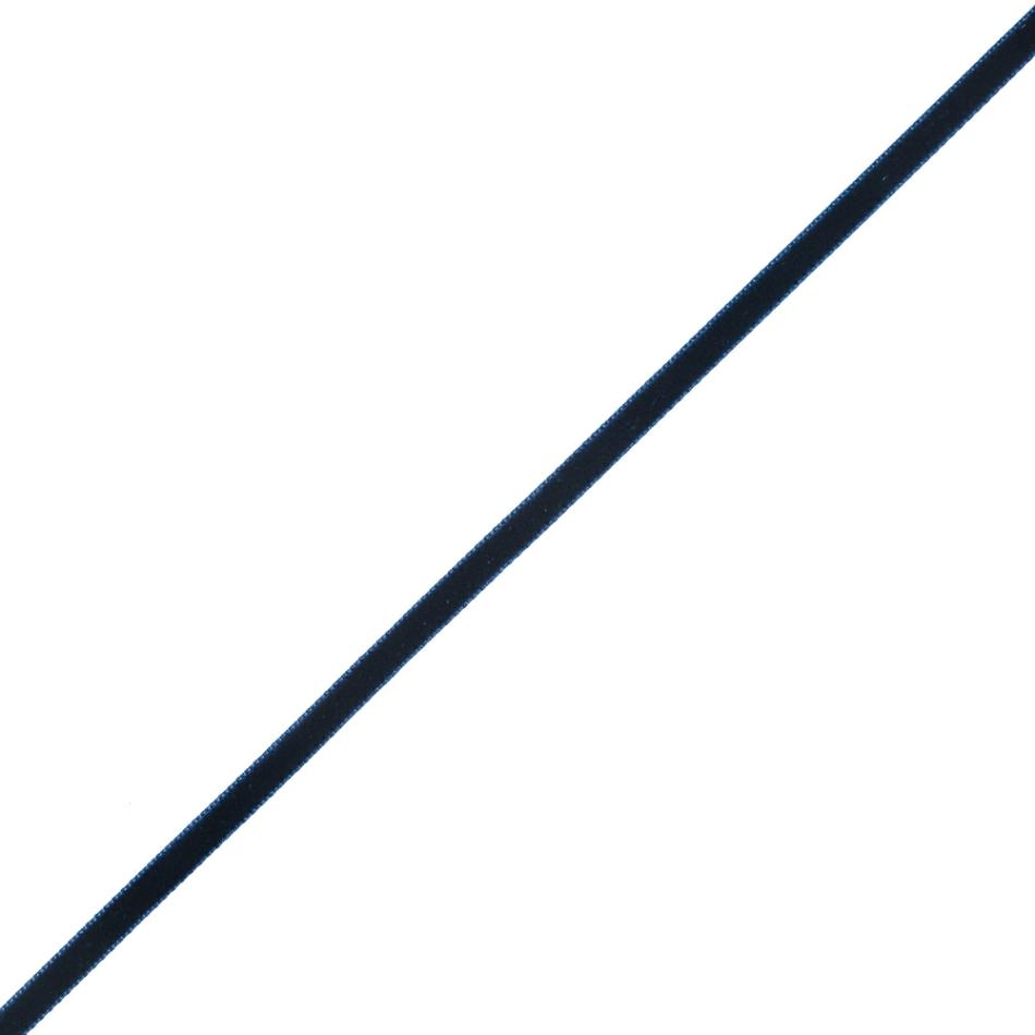 Velvet | Navy Single-Faced Velvet Ribbon – 0.25" Ribbons Navy