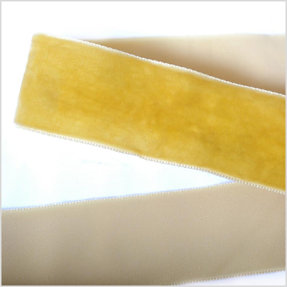 Velvet | Old Gold Single Face Velvet Ribbon – 1.5" Ribbons Old Gold