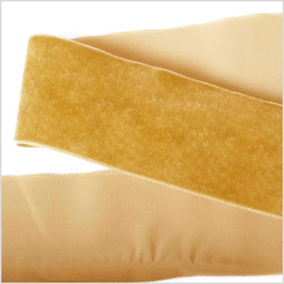 Velvet | Old Gold Single Face Velvet Ribbon – 2" Ribbons Old Gold