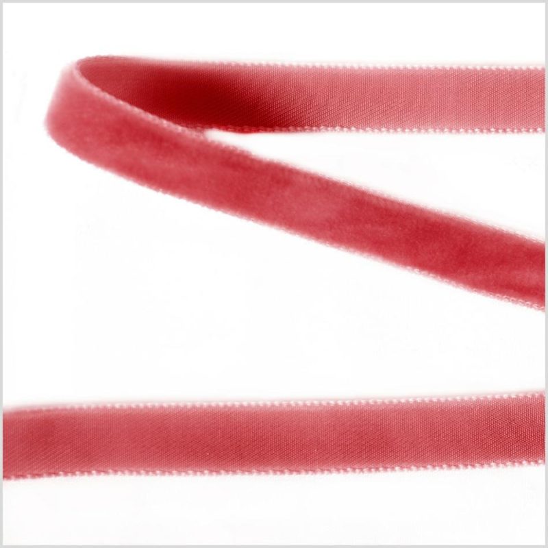 Velvet | Old Rose Single Face Velvet Ribbon – 0.375" Ribbons Old Rose