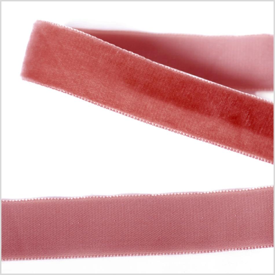 Velvet | Old Rose Single Face Velvet Ribbon – 0.875" Ribbons Old Rose