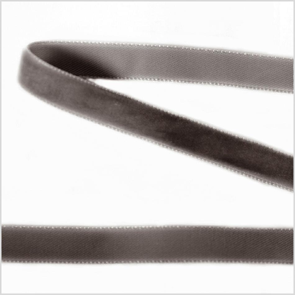 Velvet | Pewter Single Face Velvet Ribbon – 0.375" Ribbons Pewter