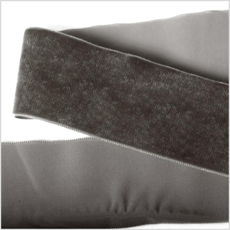 Velvet | Pewter Single Face Velvet Ribbon – 2" Ribbons Pewter