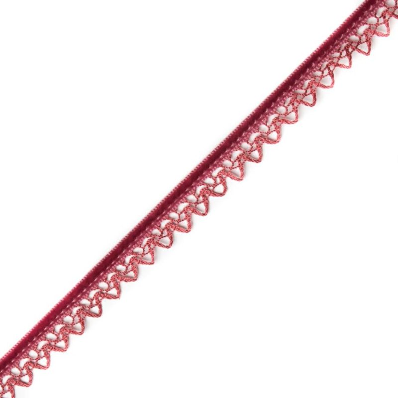 Velvet | Pink Velvet And Lace Trimming – 0.5" Ribbons Pink