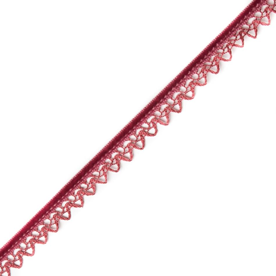 Velvet | Pink Velvet And Lace Trimming – 0.5" Ribbons Pink