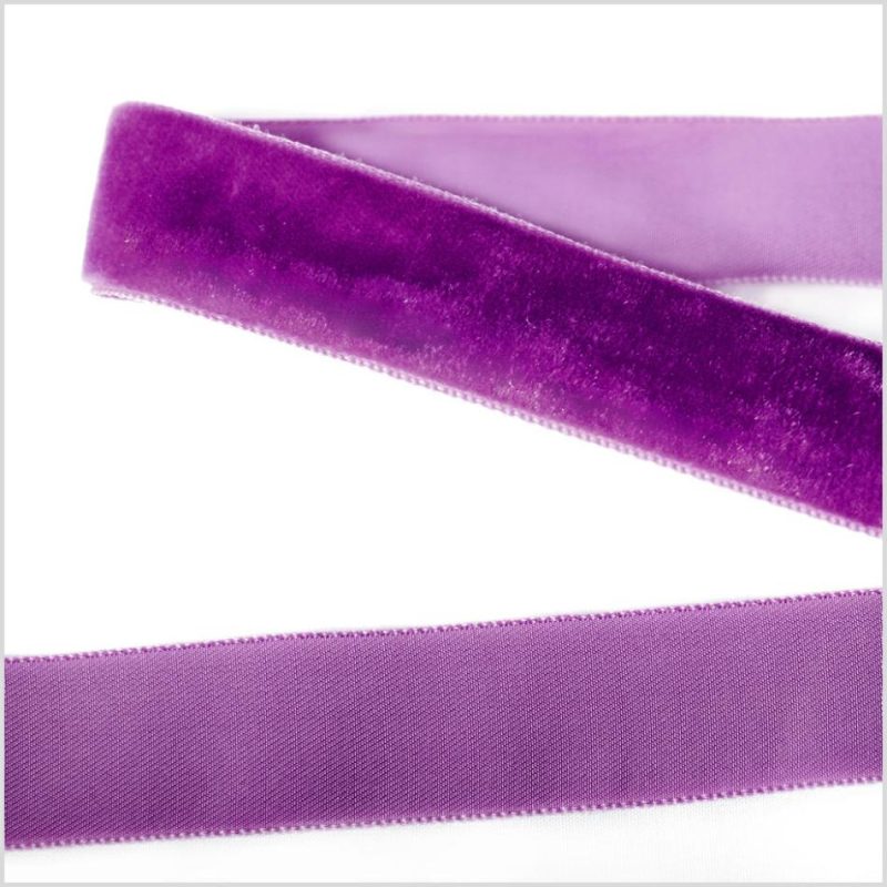 Velvet | Plum Single Face Velvet Ribbon – 0.875" Ribbons Plum