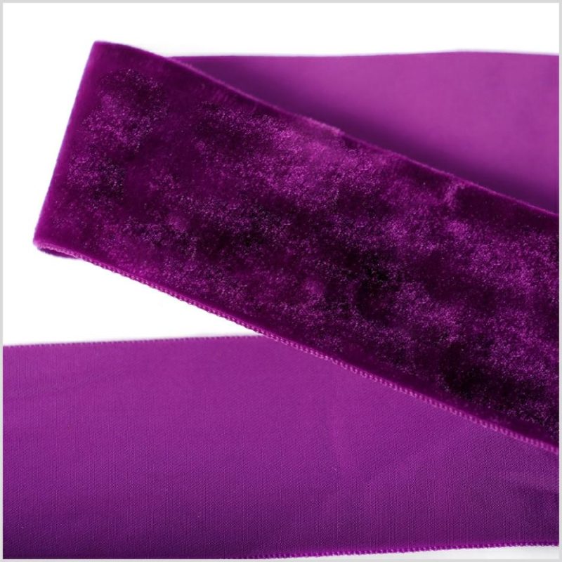 Velvet | Plum Single Face Velvet Ribbon – 2" Ribbons Plum