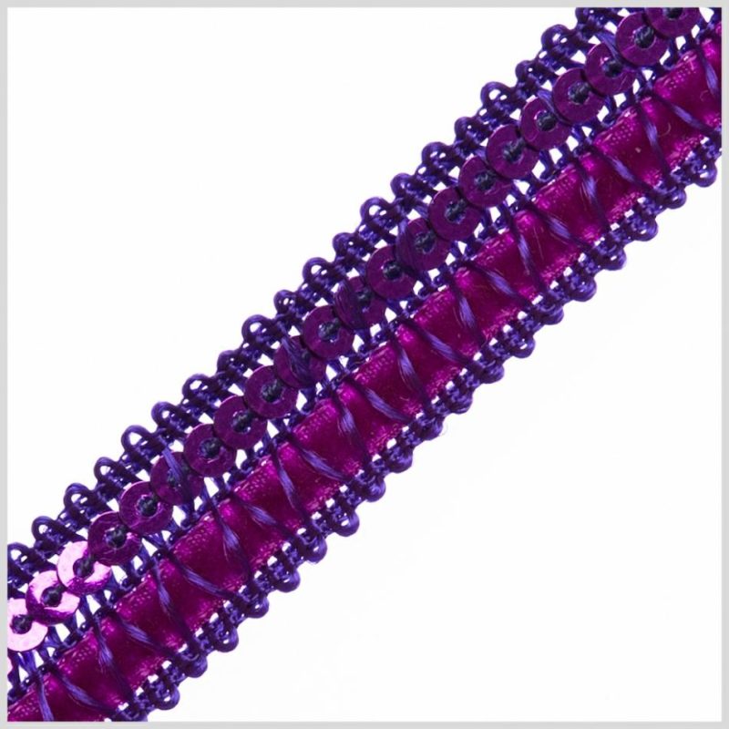 Velvet | Purple Velvet Sequin Ribbon – 0.5" Ribbons Purple