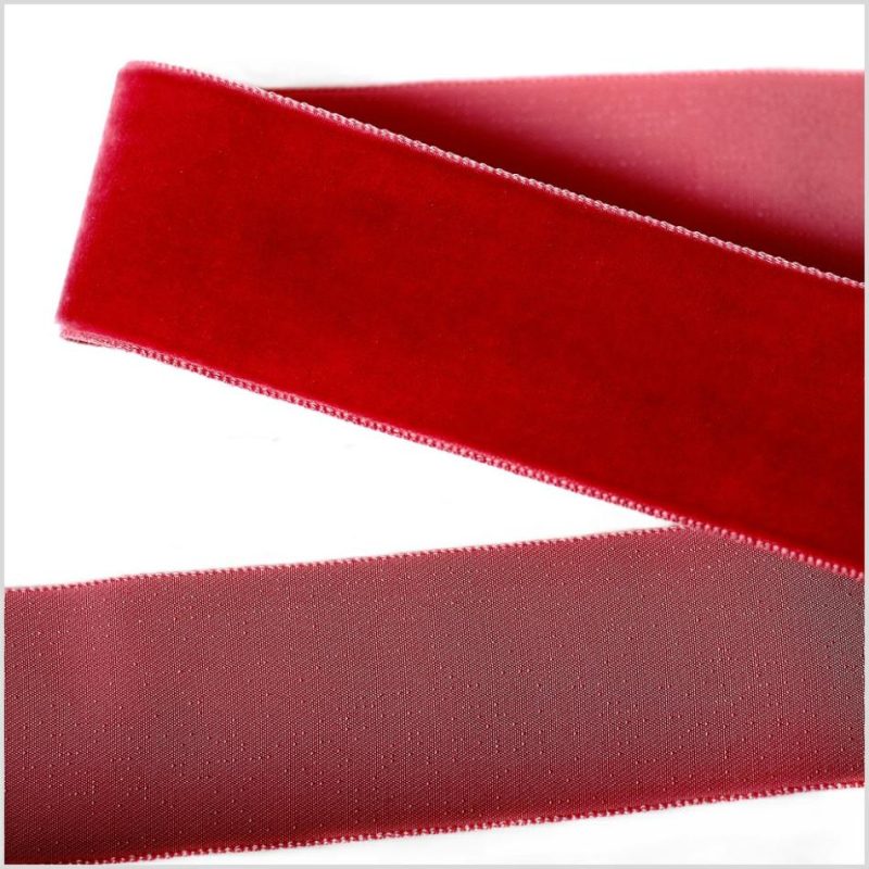 Velvet | Rouge Red Single Face Velvet Ribbon – 1.5" Ribbons Rouge Red