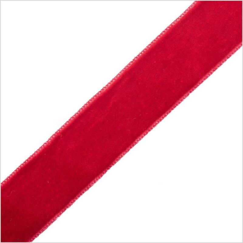 Velvet | Rouge Red Single Face Velvet Ribbon – 7/8" Ribbons Rouge Red