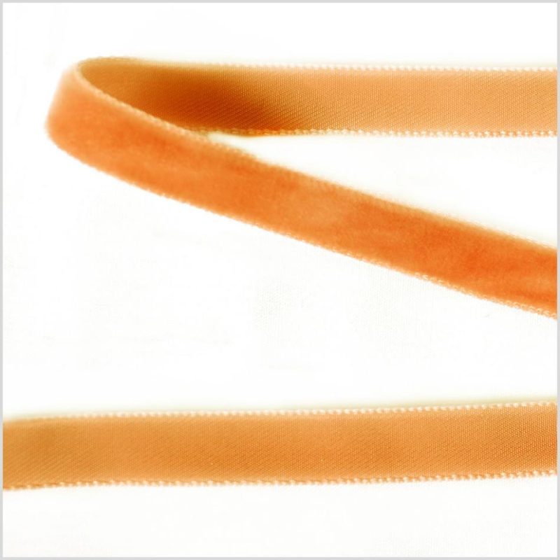 Velvet | Rust Single Face Velvet Ribbon – 0.375" Ribbons Rust