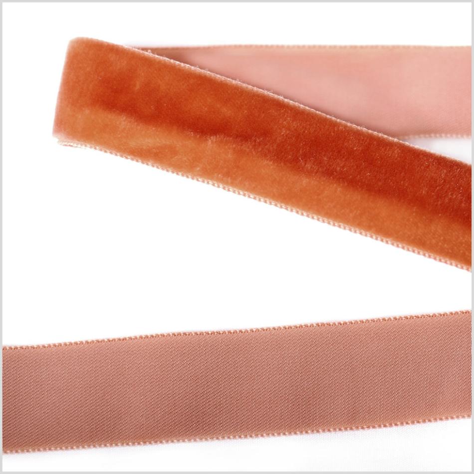 Velvet | Rust Single Face Velvet Ribbon – 7/8" Ribbons Rust