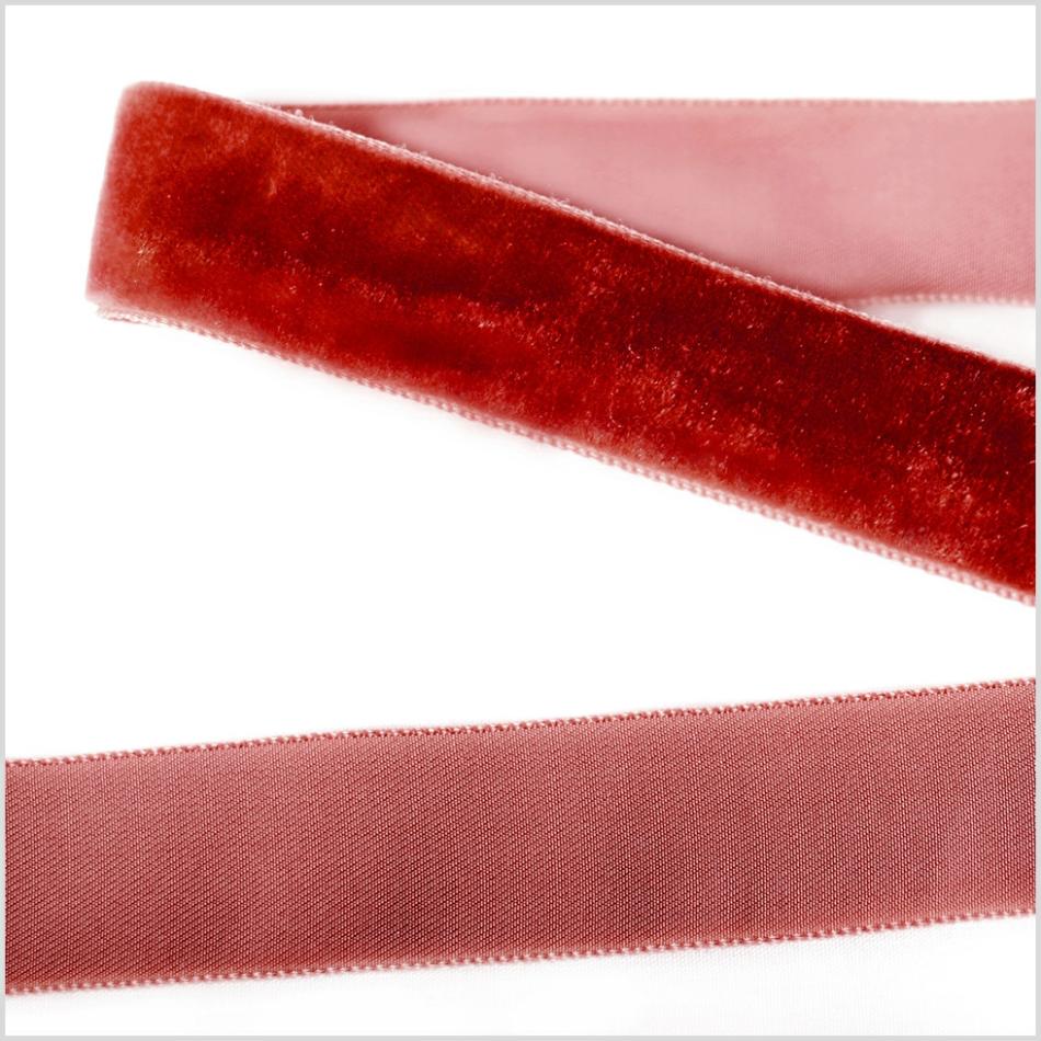 Velvet | Scarlet Single Face Velvet Ribbon – 0.875" Ribbons Scarlet