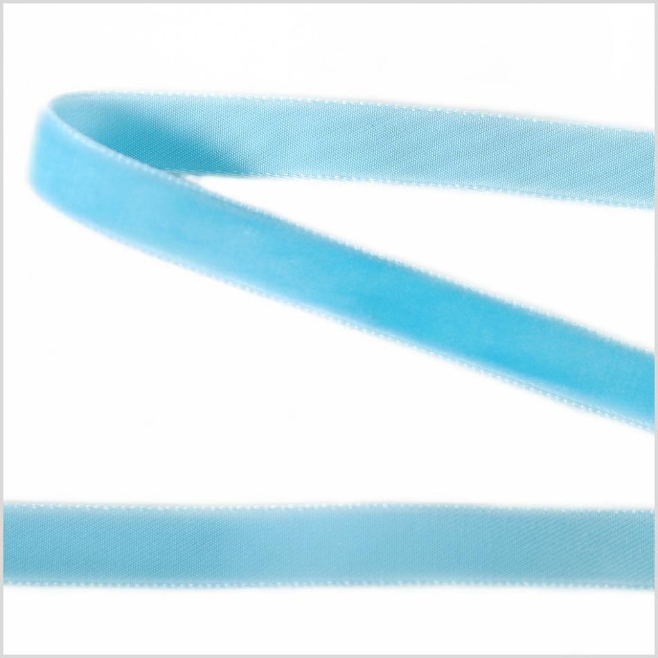 Velvet | Sky Blue Single Face Velvet Ribbon – 0.375" Ribbons Sky Blue