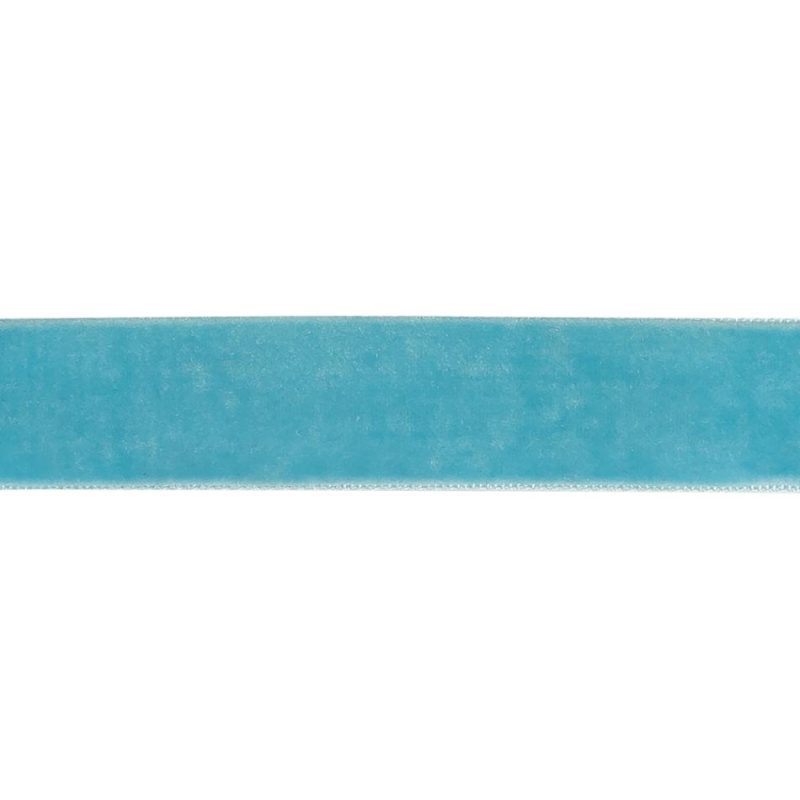 Velvet | Sky Blue Single Face Velvet Ribbon – 0.75" Ribbons Baltic Sea