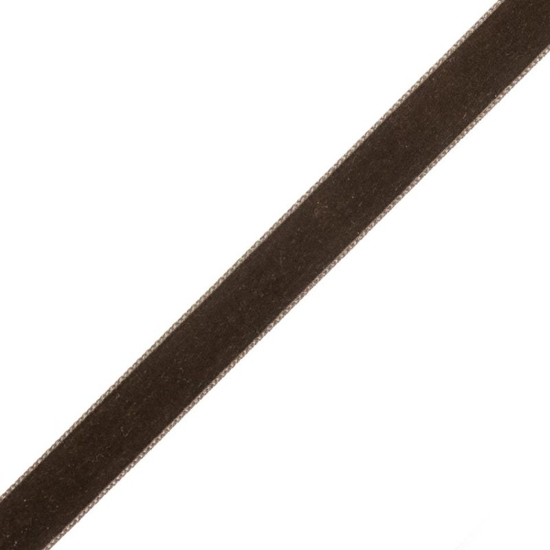 Velvet | Swiss Brown Single-Faced Velvet Ribbon – 0.625" Ribbons Velvet