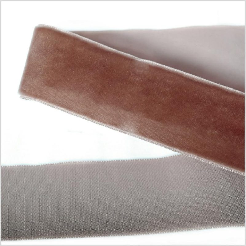 Velvet | Tan Single Face Velvet Ribbon – 1.5" Ribbons Tan