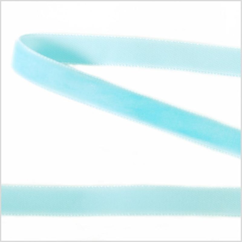 Velvet | Teal Single Face Velvet Ribbon – 0.375" Ribbons Teal