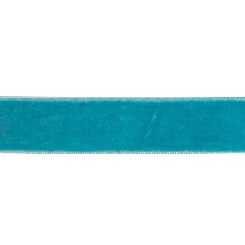 Velvet | Turquoise Single Face Velvet Ribbon – 0.75" Ribbons Horizon Blue