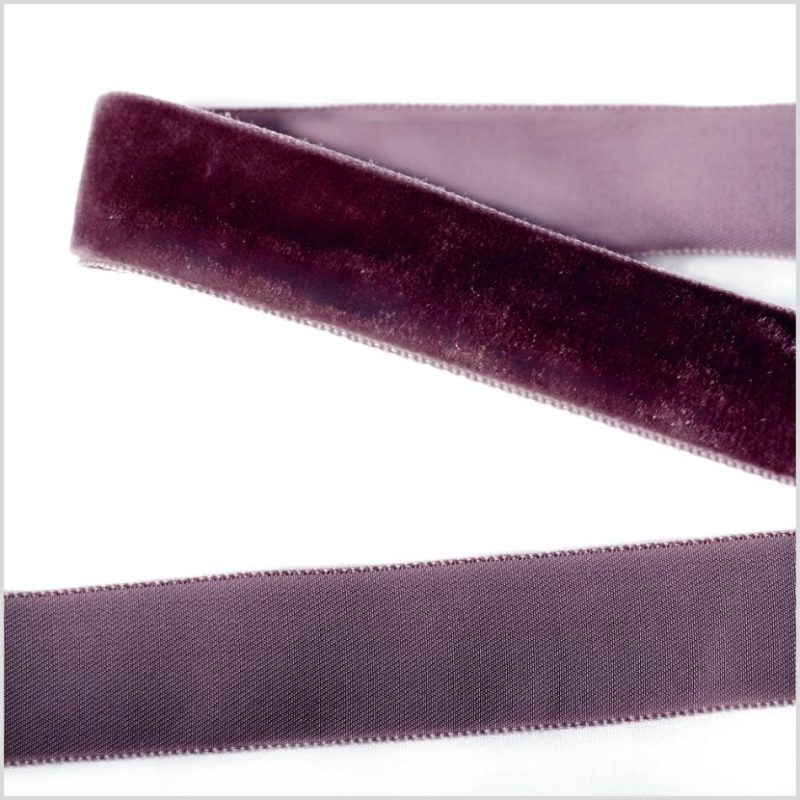 Velvet | Wine Single Face Velvet Ribbon – 0.875" Ribbons Velvet