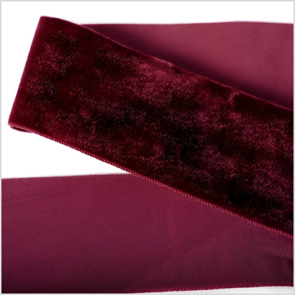 Velvet | Wine Single Face Velvet Ribbon – 2" Ribbons Velvet