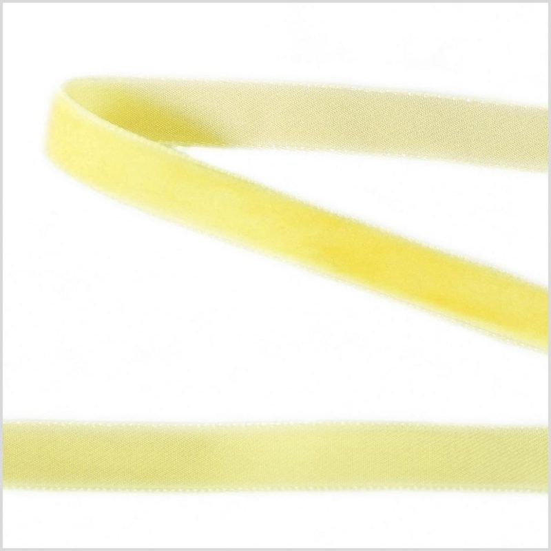 Velvet | Yellow Single Face Velvet Ribbon – 0.375" Ribbons Velvet