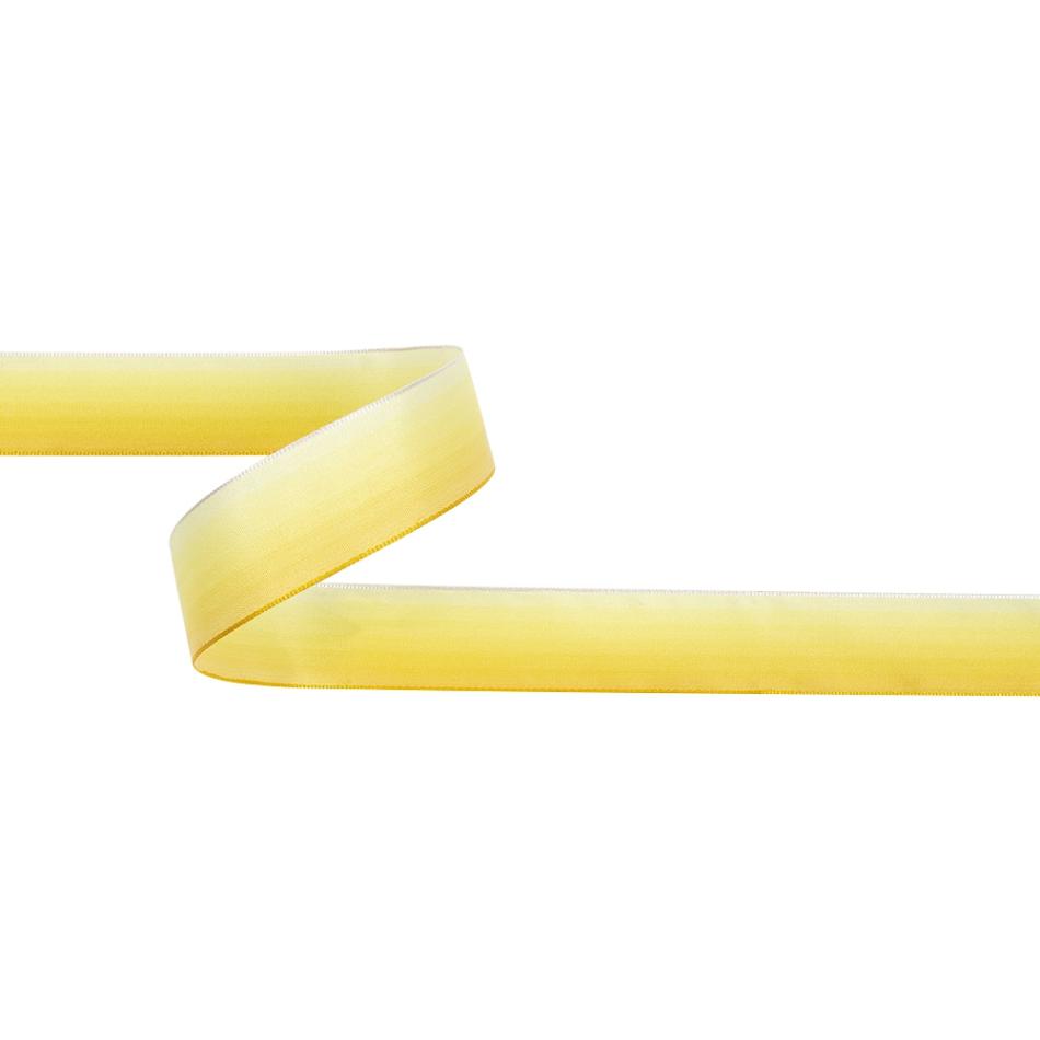 Wired | Daffodil And White Ombre Wire Edged Ribbon – 0.875" Reversible Reversible