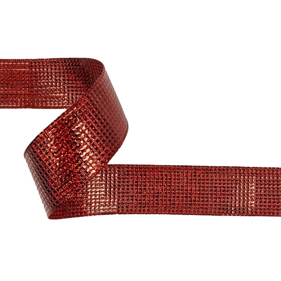 Wired | Metallic Red Iridescent Wire Edged Ribbon – 1.5" Metallic Metallic