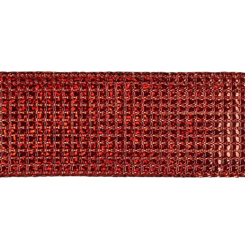 Wired | Metallic Red Iridescent Wire Edged Ribbon – 1.5" Metallic Metallic