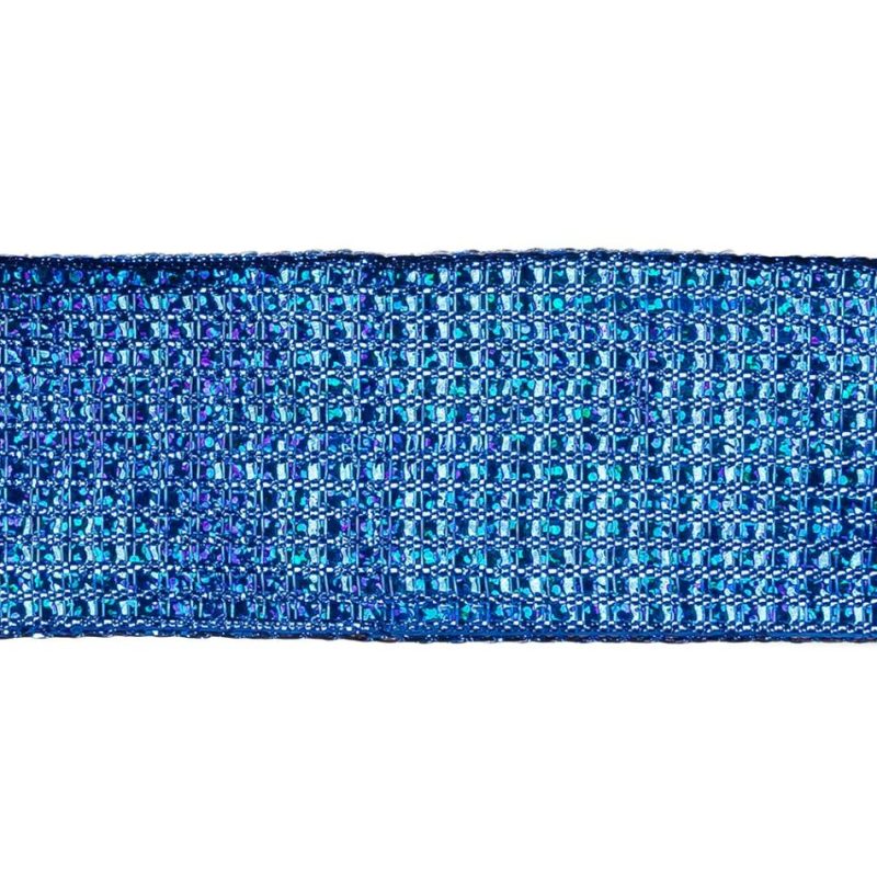 Wired | Metallic Royal Blue Iridescent Wire Edged Ribbon – 1.5" Metallic Metallic