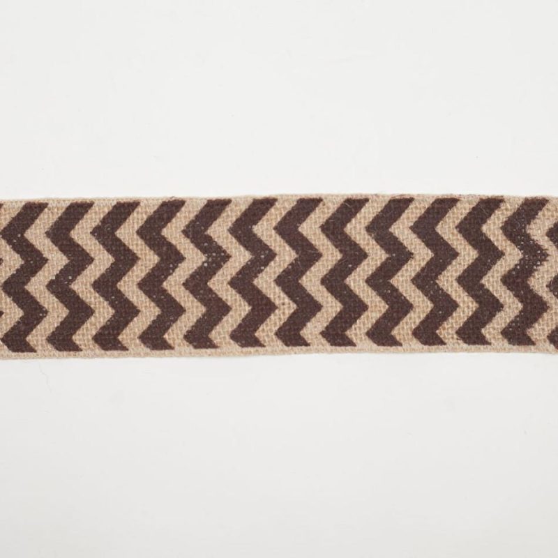 Woven | 2.5" Brown Jute Chrevron Woven Trim Ribbons Brown