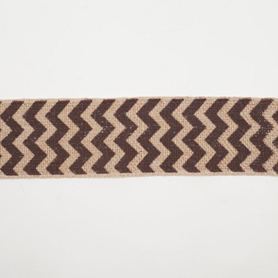 Woven | 2.5" Brown Jute Chrevron Woven Trim Ribbons Brown