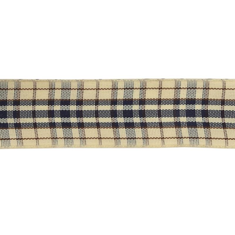 Woven | Astral Aura, Brown And Vanilla Ice Plaid Woven Ribbon – 1" Ribbons Vanilla Ice,Astral Aura