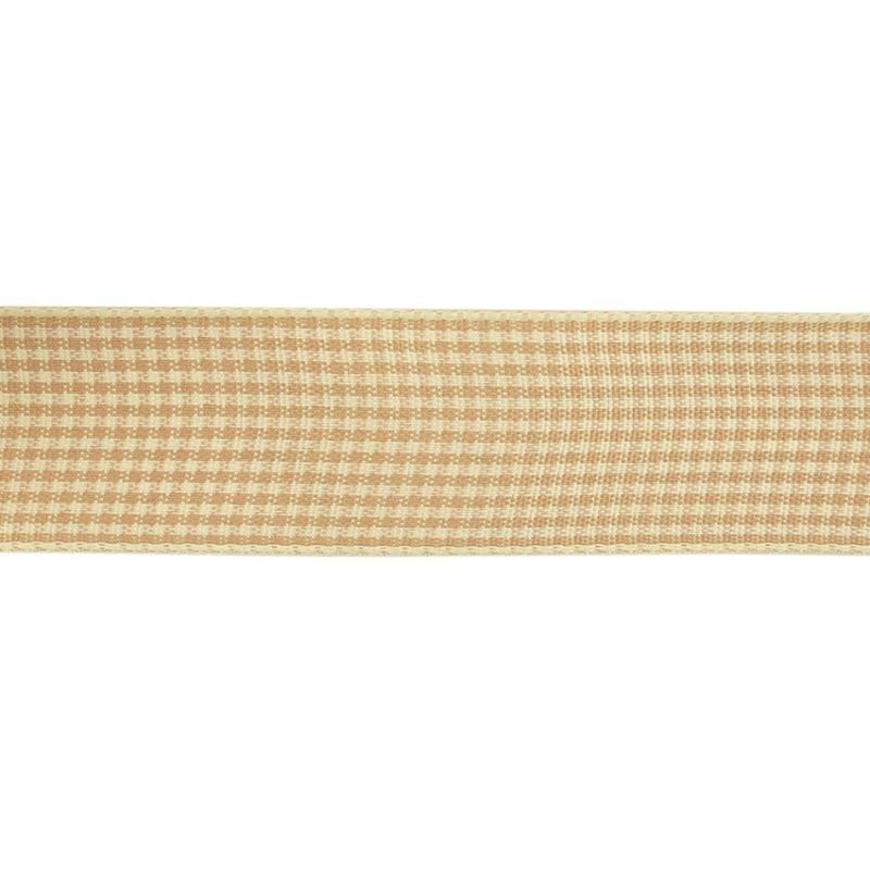 Woven | Beige And Angora Houndstooth Check Woven Ribbon – 1" Ribbons Angora