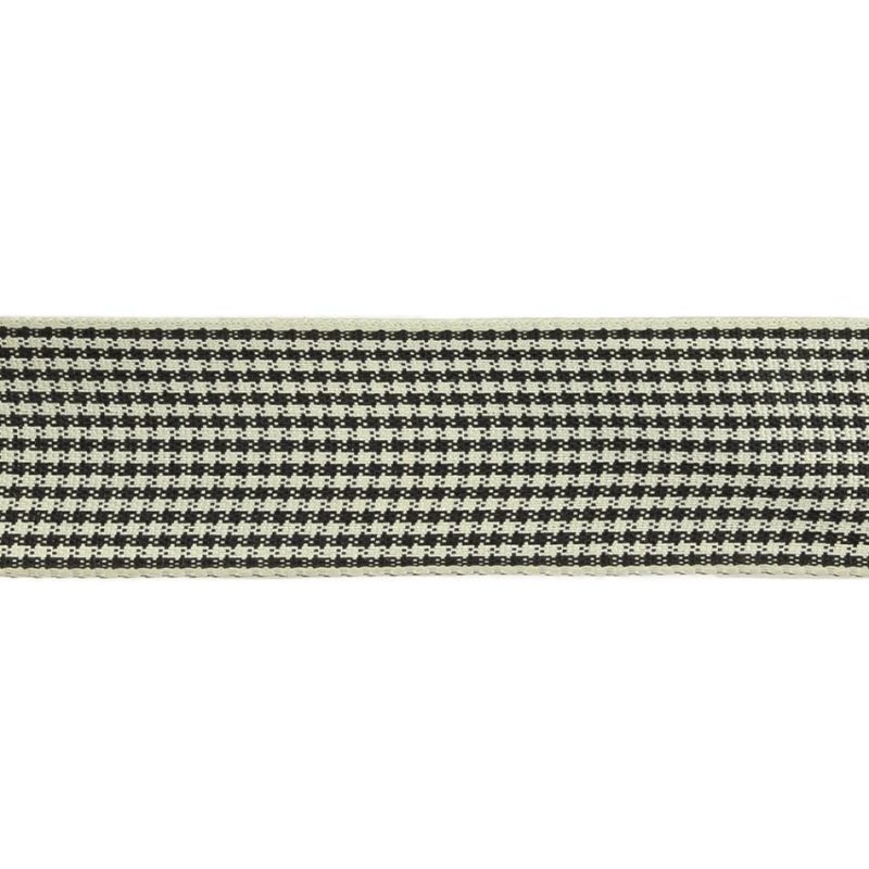 Woven | Black And Cream Houndstooth Check Woven Ribbon – 1" Ribbons Woven