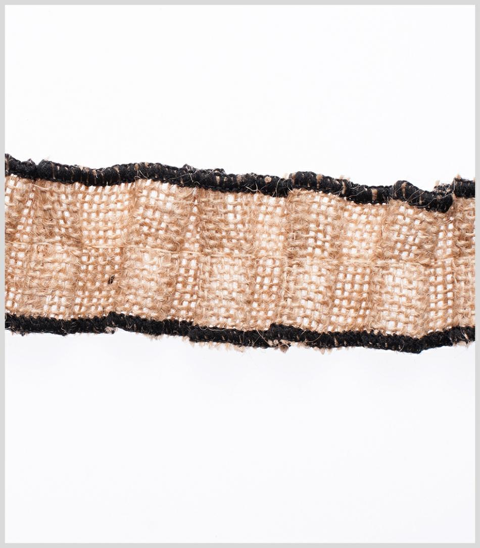 Woven | Black Jute Trim Ribbons Black