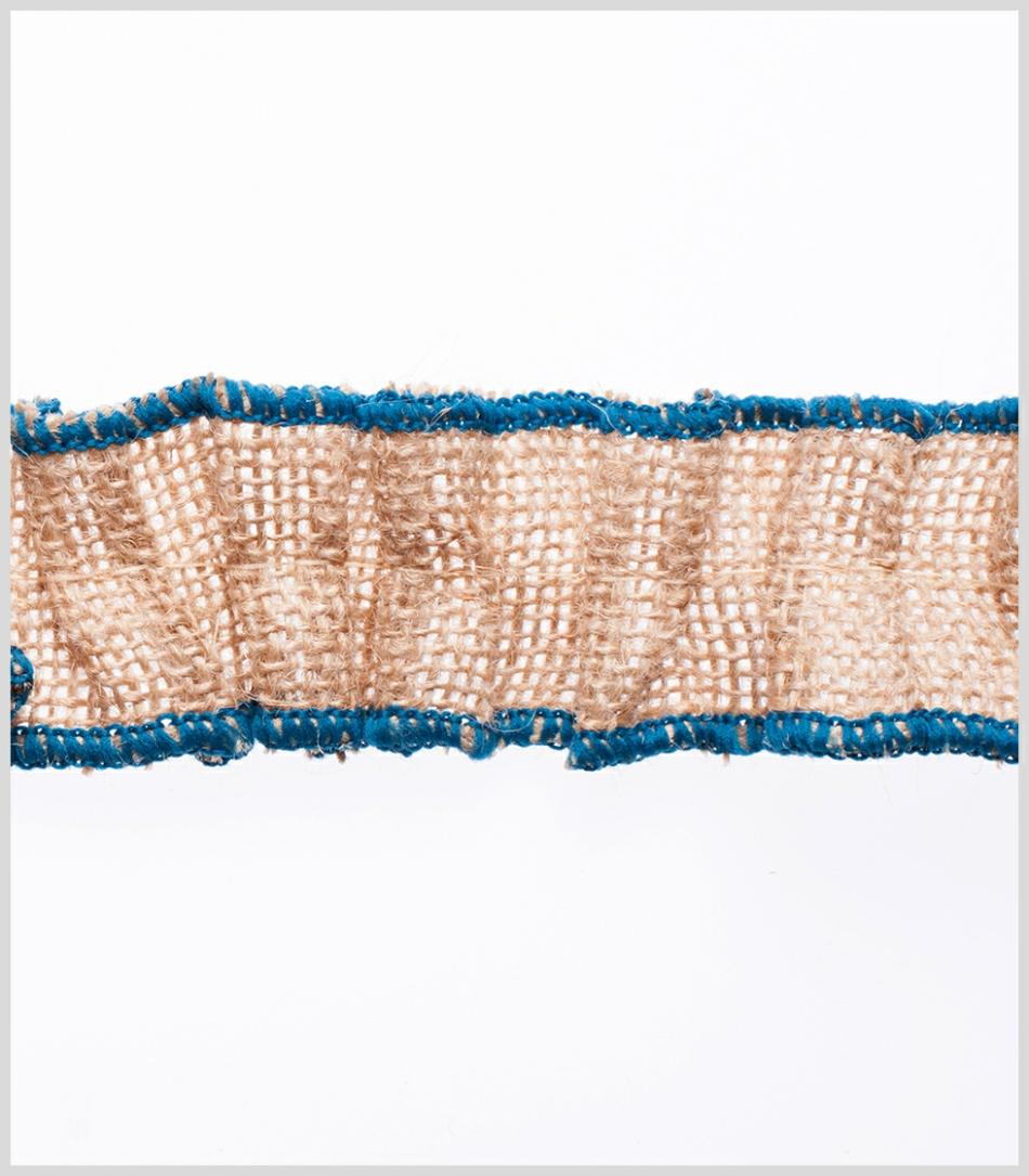 Woven | Blue Jute Trim Ribbons Blue