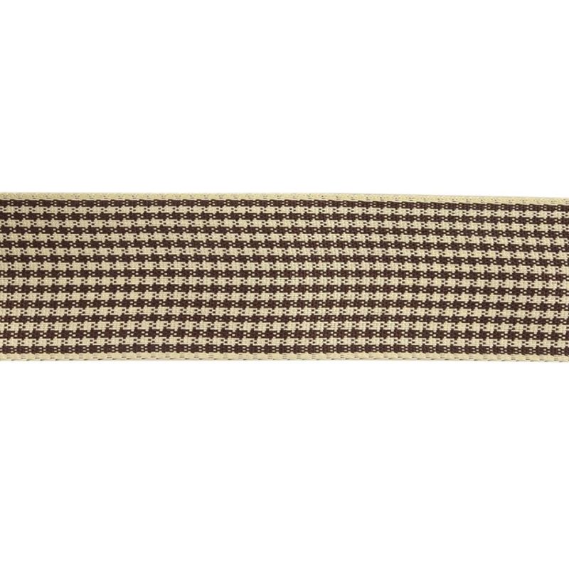 Woven | Brown And Cream Houndstooth Check Woven Ribbon – 1" Ribbons Woven