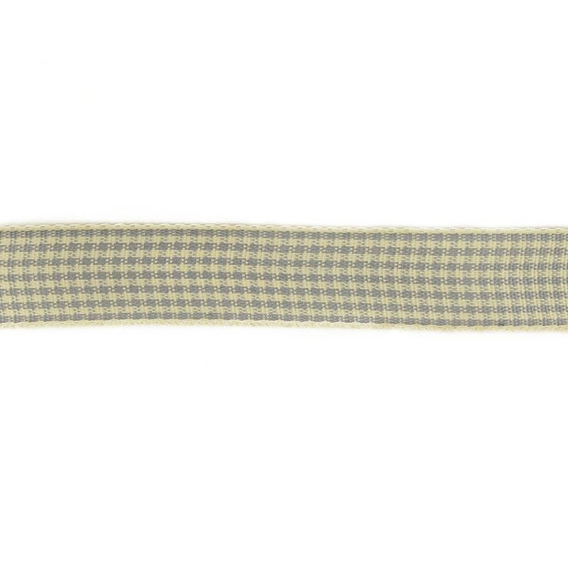 Woven | Cool Gray And Cannoli Cream Houndstooth Check Woven Ribbon – 0.625" Ribbons Cannoli Cream