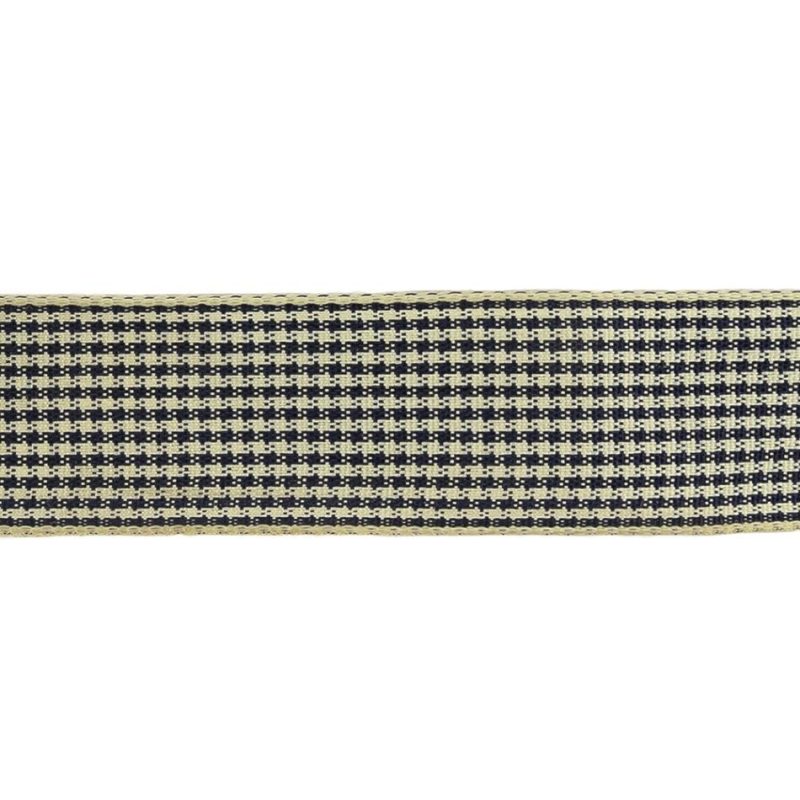 Woven | Deep Cobalt And Marshmallow Houndstooth Check Woven Ribbon – 1" Ribbons Deep Cobalt,Marshmallow