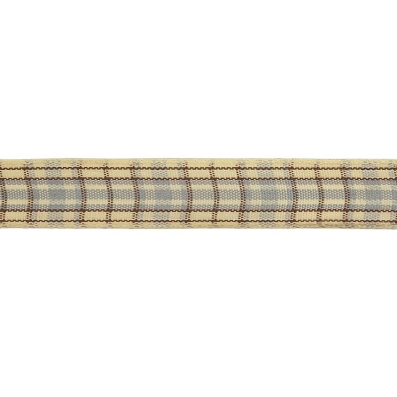 Woven | Gray, Brown And Vanilla Ice Plaid Woven Ribbon – 0.625" Ribbons Vanilla Ice