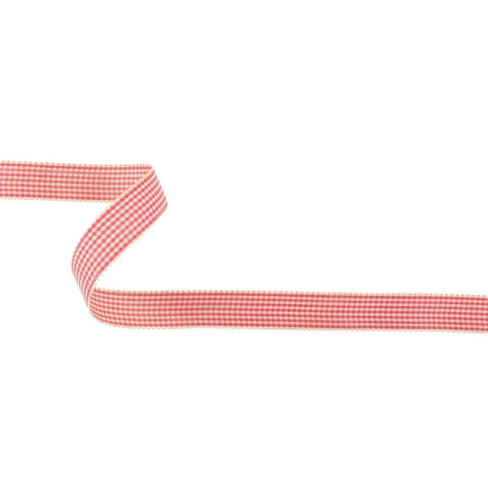 Woven | Hot Pink And Dew Houndstooth Check Woven Ribbon – 0.625" Ribbons Dew