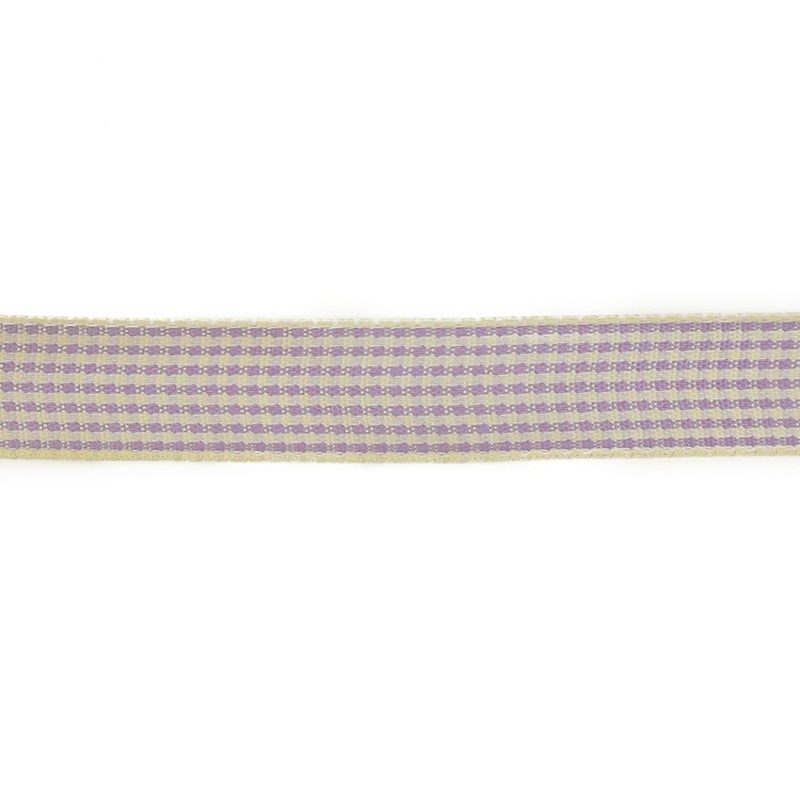 Woven | Lilac And Cream Houndstooth Check Woven Ribbon – 0.625" Ribbons Woven