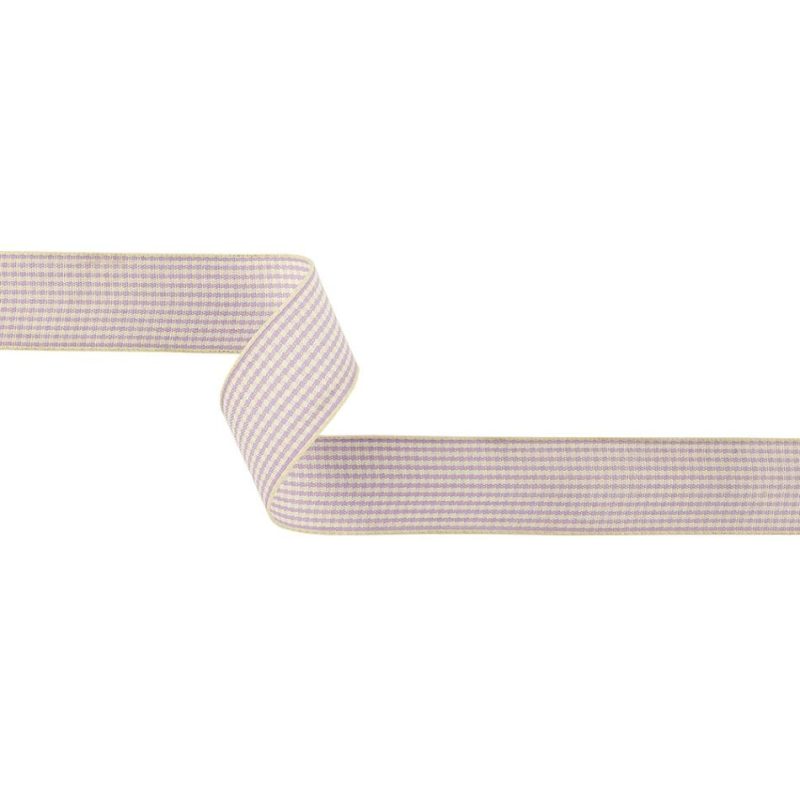 Woven | Lilac And Cream Houndstooth Check Woven Ribbon – 1" Ribbons Woven