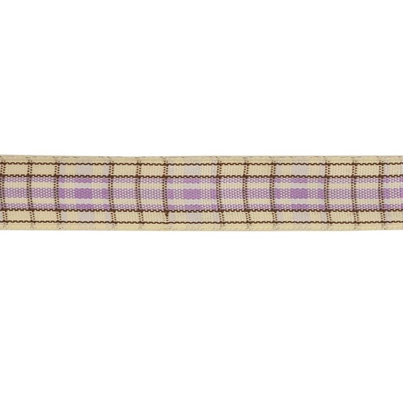 Woven | Lilac, Brown And Vanilla Ice Plaid Woven Ribbon – 0.625" Ribbons Vanilla Ice