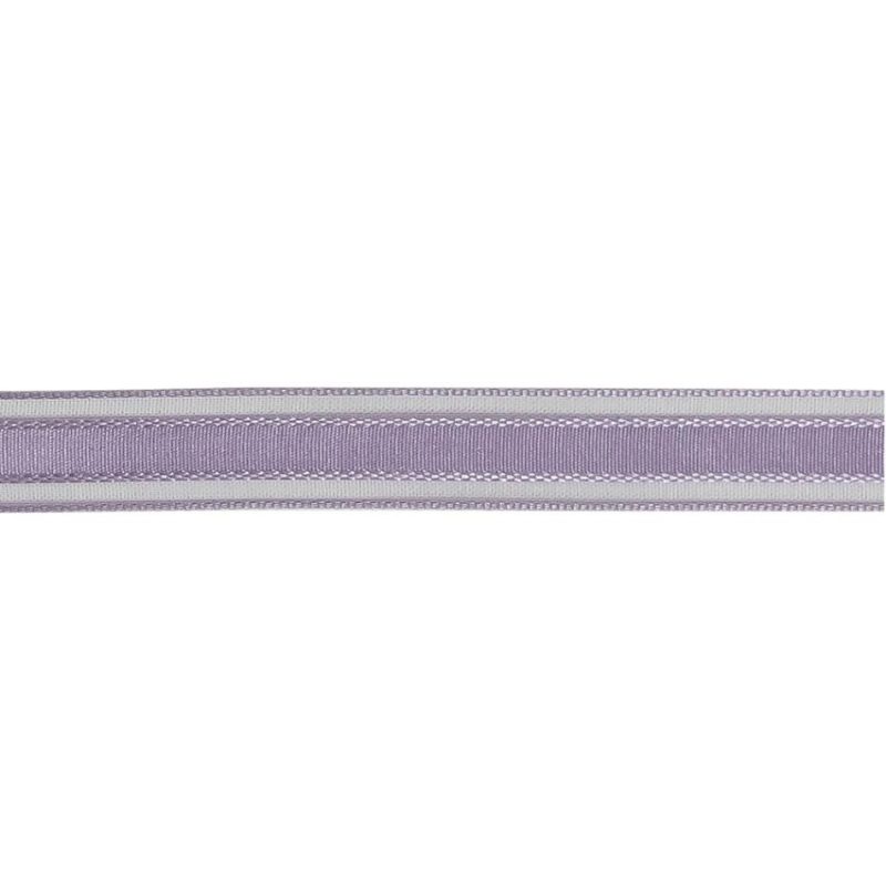 Woven | Lilac Woven Ribbon With Sheer Organza Borders – 0.5" Ribbons Sheer