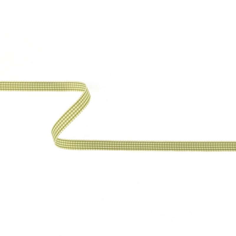 Woven | Lime And Cream Houndstooth Check Woven Ribbon – 0.375" Ribbons Woven